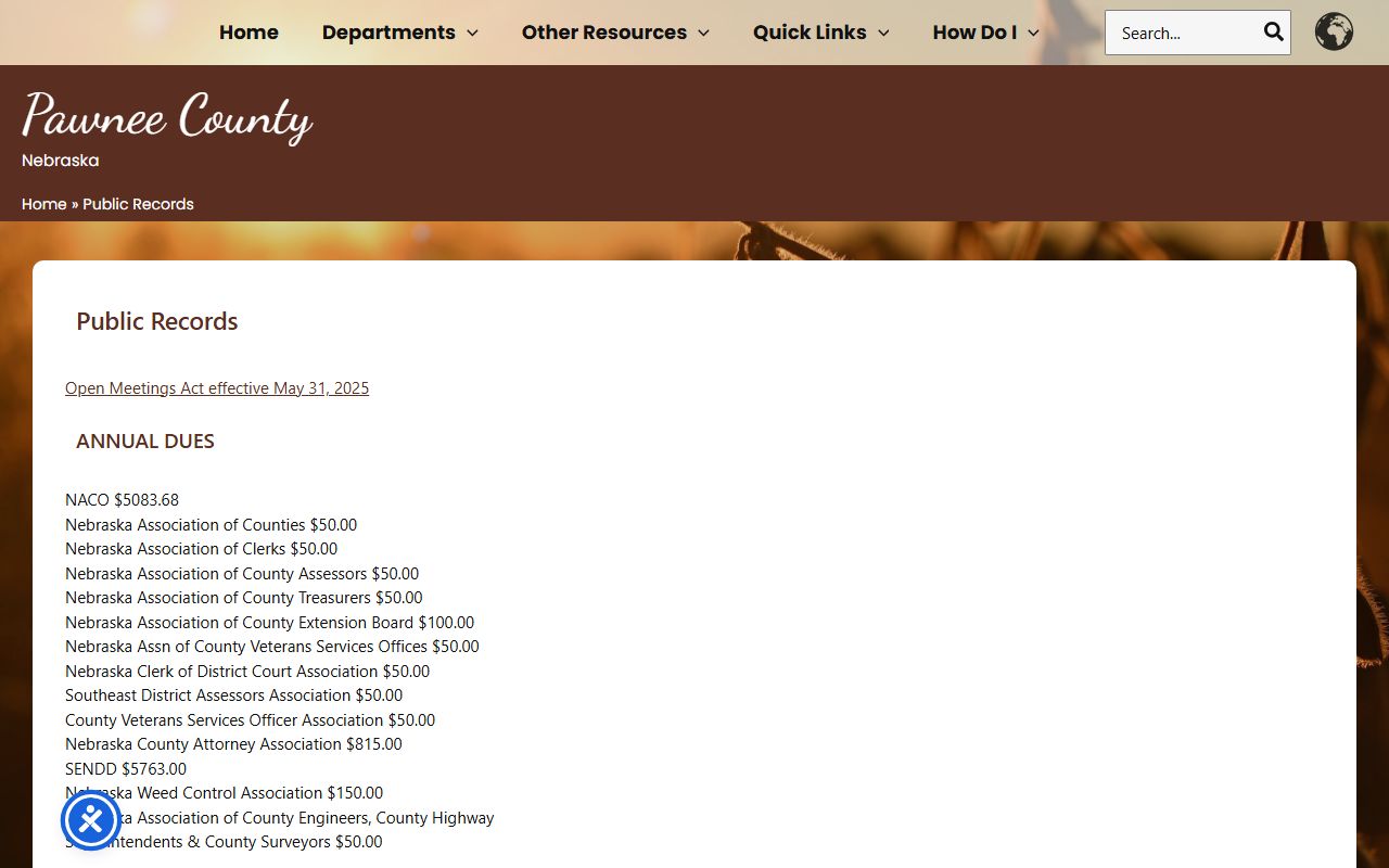 Pawnee County booking photo public records page